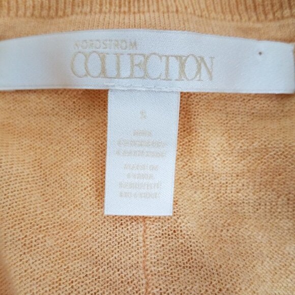Nordstrom light orange 100% Cashmere lightweight pullover sweater ladies Small - Picture 6 of 6